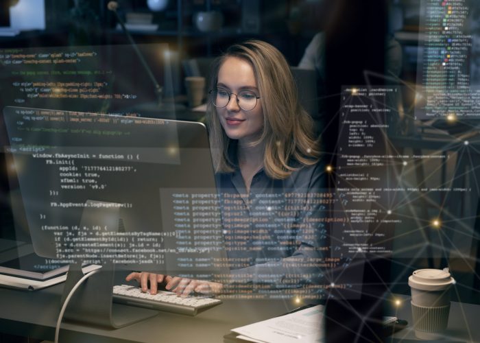 html css collage concept with person
